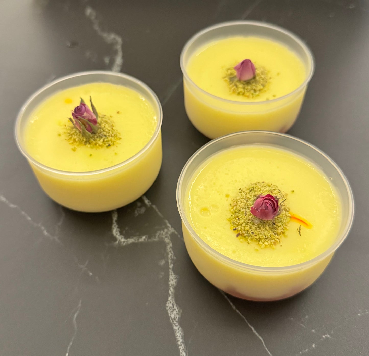 Custard with cake
